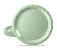 MORAINJAY 16Pcs Party Plates,Sage Green Paper Plate,7inch Birthday Plate for Adults Kids,Solid Color Table Decorations for Birthday,Wedding,Picnic,Baby Shower,Sage Green Party Supplies for 16 Guests