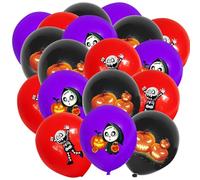 MORAINJAY 18pcs Halloween Party Balloon,12inch Happy Halloween Red Party Balloon for Halloween Party Decorations,Halloween Theme Witch Ghost Balloon,Halloween Party Supplies