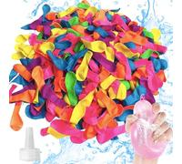 MORAINJAY 200Pcs Water Balloons for Kids, Multicoloured Water Balloons Self Sealing with Hose Nozzle for Fight Games, Summertime Pool, Easy Fill Balloon Outdoor Toys for Adults, Party Bag Fillers