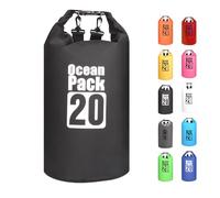 MORAINJAY 20L Black Dry Bags, Waterproof Bag with Long Adjustable Shoulder Strap,Large/Small Capacity 2L 5L 10L 15L 20L 30L Dry Sack for Outdoor Camping,Rafting,Swimming,Boating,Surfing