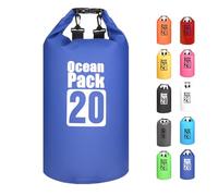 MORAINJAY 20L Blue Dry Bags, Waterproof Bag with Long Adjustable Shoulder Strap,Large/Small Capacity 2L 5L 10L 15L 20L 30L Dry Sack for Outdoor Camping,Rafting,Swimming,Boating,Surfing