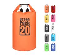 MORAINJAY 20L Orange Dry Bags, Waterproof Bag with Long Adjustable Shoulder Strap,Large/Small Capacity 2L 5L 10L 15L 20L 30L Dry Sack for Outdoor Camping,Rafting,Swimming,Boating,Surfing