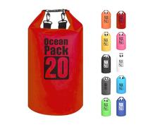 MORAINJAY 20L Red Dry Bags, Waterproof Bag with Long Adjustable Shoulder Strap,Large/Small Capacity 2L 5L 10L 15L 20L 30L Dry Sack for Outdoor Camping,Rafting,Swimming,Boating,Surfing