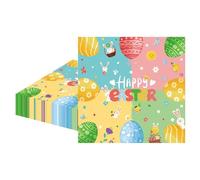 MORAINJAY 20Pcs Easter Napkins,Multicolor Eggs Cute Rabbit Happy Easter Paper Napkin,6.5inch Party Luncheon Tissue Table Decorations for Spring Party Supplies