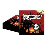 MORAINJAY 20pcs Halloween Party Napkins,6.5inch Happy Halloween Red Party Paper Serviettes for Table Decorations,Halloween Theme Witch Ghost Paper Napkin,Halloween Party Supplies