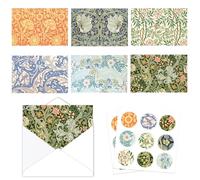 MORAINJAY 24 Blank Greeting Cards, Thank You Note Cards Set for Birthday, Wedding, All Occasions 6 Assorted Floral (with Envelopes Stickers)