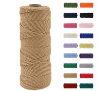 MORAINJAY 2mm Macrame Cord,100m Natural Cotton Macrame Rope,Flax Color Macrame Cotton Cord Twine Rope Craft String Without Chemicals for DIY Crafts,Macrame Art,Gift Wrapping,Christmas Wedding Decor
