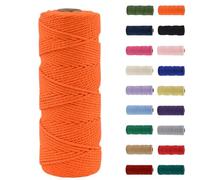 MORAINJAY 2mm Macrame Cord,100m Natural Cotton Macrame Rope,Orange Macrame Cotton Cord Twine Rope Craft String Without Chemicals for DIY Crafts,Macrame Art,Gift Wrapping,Christmas Wedding Decor