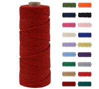 MORAINJAY 2mm Macrame Cord,100m Natural Cotton Macrame Rope,Wine Red Macrame Cotton Cord Twine Rope Craft String Without Chemicals for DIY Crafts,Macrame Art,Gift Wrapping,Christmas Wedding Decor