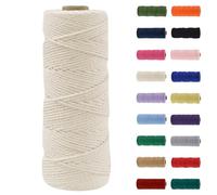 MORAINJAY 2mm Macrame Cord 100m, Off-White Macrame Cotton Cord Twine Rope Craft String, Natural Cotton Rope for Macrame Art, DIY Crafts & Gift Wrapping - 16 Vibrant Colors, Soft & Chemical-Free
