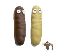 MORAINJAY 2Pcs Khaki and Coffee Fake Poo Stress Relief Ball,Stretchy Stress Relief Toy for Men Women,Joke Prank Present Party Bag Fillers for Girls Boys,Christmas Stocking Filler for Teen Kids