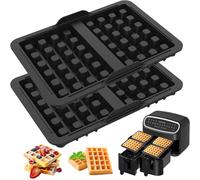 MORAINJAY 2Pcs Silicone Waffle Moulds for Air Fryer Liner,Air Fryer Waffle Mould Accessories for Ninja AF300 AF400EU AF451EU SL400EU&COSORI,Baking Tools Dishwasher Safe