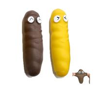 MORAINJAY 2Pcs Yellow and Coffee Fake Poo Stress Relief Ball,Stretchy Stress Relief Toy for Men Women,Joke Prank Present Party Bag Fillers for Girls Boys,Christmas Stocking Filler for Teen Kids