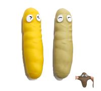 MORAINJAY 2Pcs Yellow and Khaki Fake Poo Stress Relief Ball,Stretchy Stress Relief Toy for Men Women,Joke Prank Present Party Bag Fillers for Girls Boys,Christmas Stocking Filler for Teen Kids