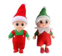 MORAINJAY 2pk Christmas Baby Elf Doll,Green&Red Mini Xmas Baby Elves for Girls,Christmas Tiny Elf Baby Doll,Accessories Baby Twins Xmas Tradition Novelty Toys for Xmas New Year Gifts Stocking Stuffers