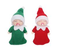 MORAINJAY 2pk Christmas Baby Elf Doll,Nipple Mini Xmas Baby Elves for Girls,Christmas Tiny Elf Baby Doll,Accessories Baby Twins Xmas Tradition Novelty Toys for Xmas New Year Gifts Stocking Stuffers