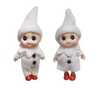 MORAINJAY 2pk Christmas Baby Elf Doll,White Mini Xmas Baby Elves for Girls,Christmas Tiny Elf Baby Doll,Accessories Baby Twins Xmas Tradition Novelty Toys for Xmas New Year Gifts Stocking Stuffers