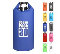 MORAINJAY 30L Blue Dry Bag,Waterproof Bag with Double Adjustable Shoulder Strap,Large Capacity Dry Sack 2L 5L 10L 15L 20L 30L for Outdoor Camping,Rafting,Swimming,Boating,Surfing