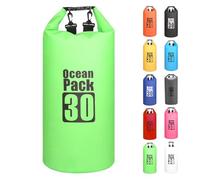 MORAINJAY 30L Green Dry Bags, Waterproof Bag with Long Adjustable Shoulder Strap,Large/Small Capacity 2L 5L 10L 15L 20L 30L Dry Sack for Outdoor Camping,Rafting,Swimming,Boating,Surfing