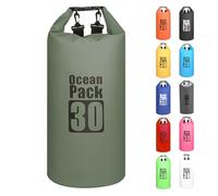 MORAINJAY 30L Sage Green Dry Bag,Waterproof Bag with Double Adjustable Shoulder Strap,Large Capacity Dry Sack 2L 5L 10L 15L 20L 30L for Outdoor Camping,Rafting,Swimming,Boating,Surfing