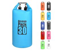 MORAINJAY 30L Sky Blue Dry Bags, Waterproof Bag with Long Adjustable Shoulder Strap,Large/Small Capacity 2L 5L 10L 15L 20L 30L Dry Sack for Outdoor Camping,Rafting,Swimming,Boating,Surfing