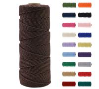 MORAINJAY 3mm Macrame Cord 100m, Brown Macrame Cotton Cord Twine Rope Craft String, Natural Cotton Rope for Macrame Art, DIY Crafts & Gift Wrapping - 16 Vibrant Colors, Soft & Chemical-Free