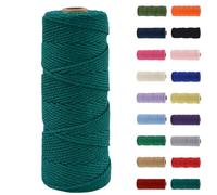MORAINJAY 3mm Macrame Cord 100m, Forest Green Macrame Cotton Cord Twine Rope Craft String, Dark Green Natural Cotton Rope for Macrame Art, DIY Crafts & Gift Wrapping - 16 Vibrant Colors, Soft