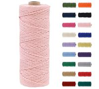 MORAINJAY 3mm Macrame Cord,100m Natural Cotton Macrame Rope,Light Pink Macrame Cotton Cord Twine Rope Craft String Without Chemicals for DIY Crafts,Macrame Art,Gift Wrapping,Christmas Wedding Decor