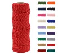 MORAINJAY 3mm Macrame Cord,100m Natural Cotton Macrame Rope,Red Macrame Cotton Cord Twine Rope Craft String Without Chemicals for DIY Crafts,Macrame Art,Gift Wrapping,Christmas Wedding Decor