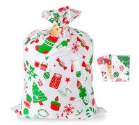 MORAINJAY 3Pcs Christmas Santa Sacks Extra Large, Giant White Plastic Xmas Gifts Bags 91×142cm, Jumbo Sacks with Rope and Tags for Christmas Presents and Holiday Gifts Oversized