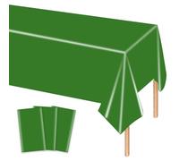 MORAINJAY 3Pcs Green Rectangular Plastic Tablecloths, 137 x 274cm, Perfect for Weddings, Parties, Birthdays, Dinners, and Lunches