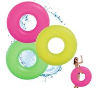 MORAINJAY 3Pcs Swimming Rings for Adults,3 Colors Transparent Inflatable Pool Floats for Age 12+,91cm/36″ Swim Tubes Giant,Summer Swimming Pool Water Beach Toys,Pool Party Decorations,Summer Gift