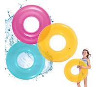 MORAINJAY 3Pcs Swimming Rings for Kids Age 6-12,3 Colors Transparent Inflatable Pool Floats Rubber Ring,76cm/30″ Swim Tubes,Summer Swimming Water Beach Toys,Pool Party Decorations,Summer Gift