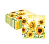 MORAINJAY 40 Pcs Sunflower Napkins, Flower Napkins, Yellow Paper Serviettes Birthday, Botanical Theme Decorations, Summer Autumn Table Decor, Party Celebration Supplies