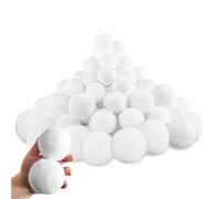 MORAINJAY 45pk 5/7/8cm White Elf Christmas Snowballs,Soft Fake Christmas Snowball,Indoor Kids Snow Fight,Realistic Artificial Snowballs for Winter Game,Snow Fights,Xmas Trees,Home Decoration
