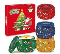 MORAINJAY 4Pack Christmas Scented Candles,Xmas Candle Gift Set for Women,Natural Soy Wax 2.5oz Jar Candles,Aromatherapy Candles for Home,Birthday Present|Secret Santa Gifts for Her,Mom,Friend(Style B)