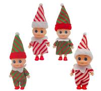MORAINJAY 4Pcs Mini Baby Elf Doll Toys, Christmas Naughty Baby Elves Tradition Tiny Elves for Girls and Boys, Xmas Small Figures for Christmas Stocking Stuffers, Kids New Year Gifts