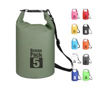 MORAINJAY 5L Sage Green Dry Bags, Waterproof Bag with Long Adjustable Shoulder Strap,Large/Small Capacity 2L 5L 10L 15L 20L 30L Dry Sack for Outdoor Camping,Rafting,Swimming,Boating,Surfing