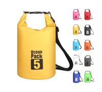 MORAINJAY 5L Yellow Dry Bags, Waterproof Bag with Long Adjustable Shoulder Strap,Large/Small Capacity 2L 5L 10L 15L 20L 30L Dry Sack for Outdoor Camping,Rafting,Swimming,Boating,Surfing