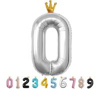 MORAINJAY Ballon 10 Ans Anniversaire,Foil Ballons Chiffre 0 Argent, Numéro 0/1/2/3/4/5/6/7/8/9 Ballon Geant pour Decoration Anniversaires Fête,Ballon Réutilisable de Qualité Supérieure