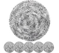 MORAINJAY Black Placemats Set of 6,38CM/15inch Round Place mats for Table,Woven Table Placemats,Heat Resistant Non-Slip,Elegance Design Dinning Mats for Wedding,Restaurant,Party Decor(Style F)