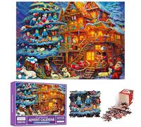 MORAINJAY Christmas Advent Calendar 2025 Jigsaw Puzzle,24 Days 1008 Pieces Puzzles Christmas Countdown Calendars for Adults Kids,Christmas Puzzles for Christmas Family Toys Gifts(70x50cm)