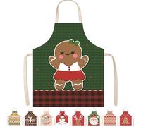 MORAINJAY Christmas Apron,65x75cm Christmas Cartoon Kitchen Apron for Women Men,Waterproof Adjustable Gingerbread Man Xmas Aprons,Christmas Kitchen Decor Gift for Cooking Chef,Bakers,Xmas Party