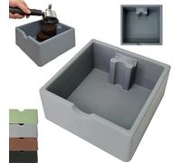MORAINJAY Coffee Knock Box,15cm/6″ Square Espresso Grounds Container with Solid Silicone Column(Load 100kg),Grey Large Capacity Durable Knockbox,Non-Slip,Dishwasher-Safe,Grind Barista Accessories