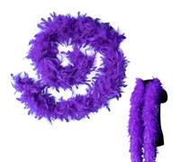MORAINJAY Colorful Feather Boas,6.6ft/2m Dark Purple Natural Turkey Feather Boa for Women,Girls,80g Fluffy Boa Feather for Fancy Dress Home Dancing Party,Wedding,Halloween,Cosplay,Costume Decoration