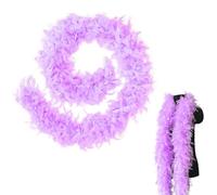 MORAINJAY Colorful Feather Boas,6.6ft/2m Light Purple Natural Turkey Feather Boa for Women,Girls,80g Fluffy Boa Feather for Fancy Dress Home Dancing Party,Wedding,Halloween,Cosplay,Costume Decoration