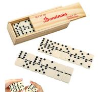 MORAINJAY D6 Dominoes Set for Adults,28 Pieces Domino Set with Wooden Box,Classic Retro Domino Game|Mexican Train|Traditional Games|Retro Gift,Ideal Present for Kids,Family,Travel,Since 1795