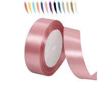 MORAINJAY Dirty Pink Ribbon 25mm Satin Ribbons Roll Fabric Thick for Gift Wrapping : 23M,Perfect for Wedding,Flower Bouquets,Cake,Halloween Christmas Holiday Gifts Party Decorations