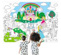 MORAINJAY Giant Princess Coloring Poster for Children, 80x110cm Princess Craft Tablecloth, Kids Princess Coloring Paper Poster, Fairy Tale Princess Castle Poster, for Kids DIY Craft Gifts