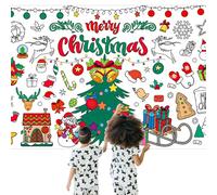 MORAINJAY Giant Xmas Colouring Poster for Children, 76x183cm Holiday Craft Tablecloth, Christmas Coloring Paper Poster, Merry Christmas Santa Coloring Poste,for Kids DIY Craft Gifts